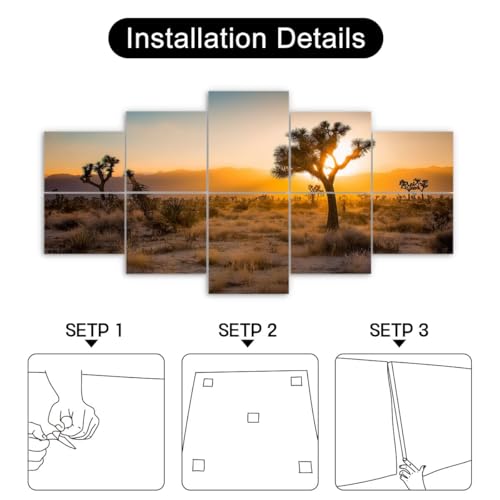 10 Pack Paneles Acústicos Decorativos con Paisaje Atardecer en Desierto Joshua Tree California, Tratamiento Acústico para Estudio y Oficina miniatura 3