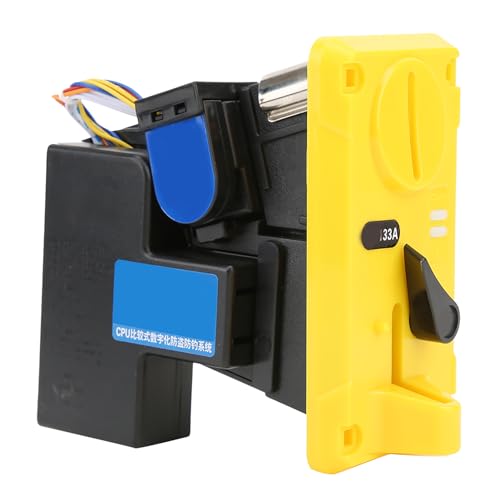 Alomejor Accepteur Comparatif de Boîte de Sélection de Pièces de Monnaie avec Couvercle Rabattable de Lumière LED pour Distributeur Automatique (YELLOW)