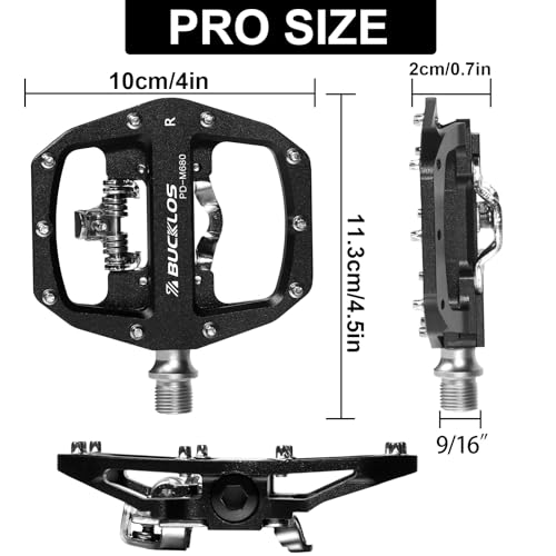 BUCKLOS Dual-Sided MTB Clipless Pedals