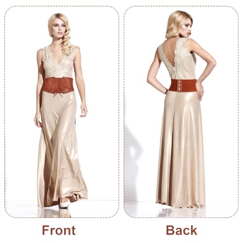 Women Waist Belt, Brown Corset Belt Elastic Lace Overlay Waspie Belt Waist Cinch Belt Pirate Corset Lace up Cinch3