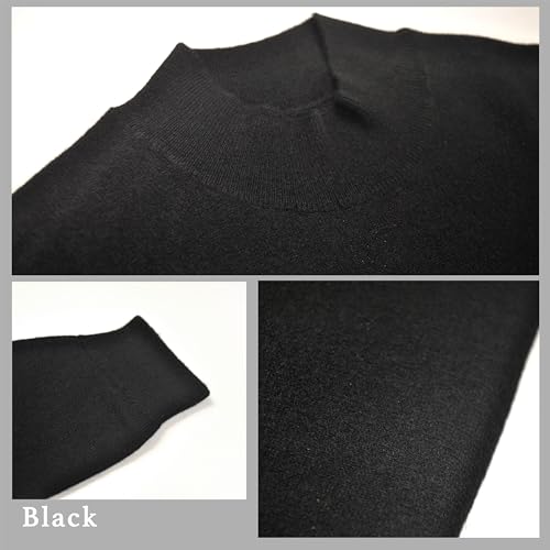 Image of 100% Pure Cashmere Sweaters for Women Mockneck Long Sleeve Warm Soft Lightweight Knit Pullover