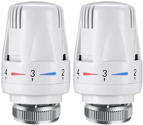 Litensh 2 pezzi Testine termostatiche per radiatore, TRV M30 x 1,5, Testa di ricambio per valvola termostatica, sistema di riscaldamento, teste di controllo della temperatura per casa e uffici