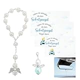 Nairv Furn Lot de 2 pendentifs ange gardien pour voiture, chapelet pour ange gardien, rétroviseur, porte bonheur, permis de conduire, cadeau de voiture, décoration intérieure, avec cartes, chance