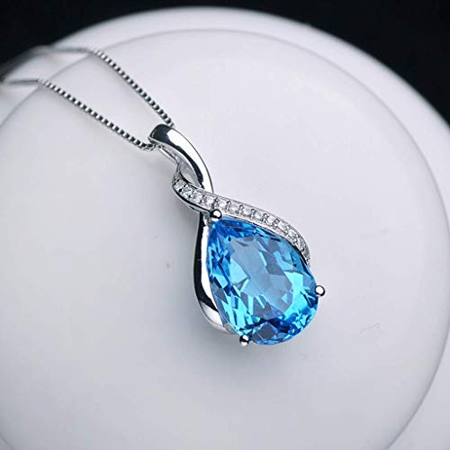 Collier topaze forme de goutte en argent 925, ras du cou tendance pour fille