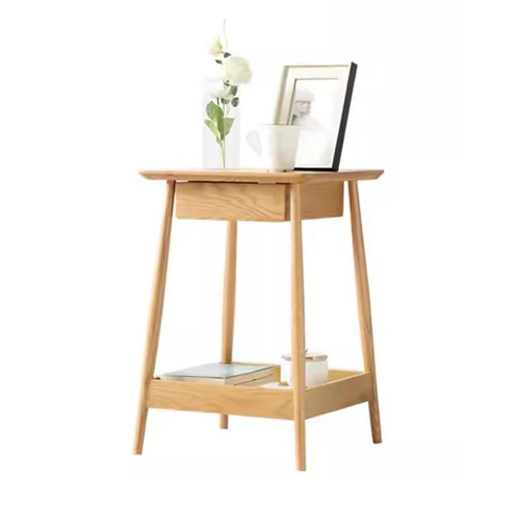 Meuble de rangement nordique TUSUOD, table d'appoint en chêne et bois massif