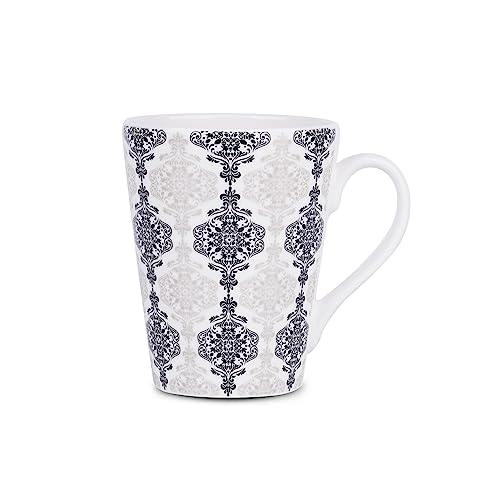 Image of Dandy Lines Conical Madrid, Ceramic Coffee Mug Set, Pack of 4, Microwave & Dishwasher Safe, Great for Home Use & Gifting