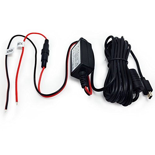 Arpenkin HardWire Kit Mini USB 12V to 5V Magnet Ring Anti-Interferance Power Adapter Cord Cable - Compatible for Rexing V1, A119 A119S A118 A118C A118C2 B40 G1W, G1W-C, G1WH, GT680W(Mini USB)