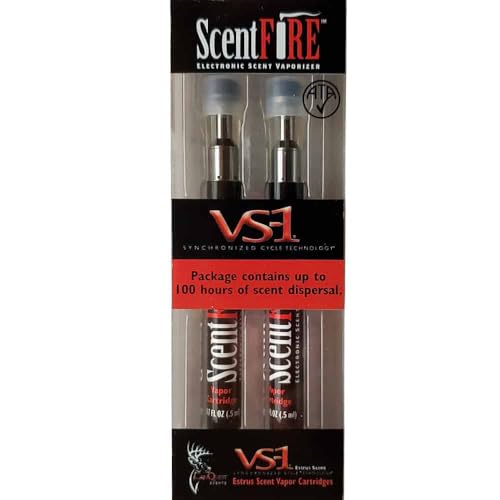 Conquest Scents Vs-1 Deer Scent Refill Cartridges – 2 Pack for Scent Dispenser | Doe Estrus Works with ScentFire Kit and Deer Hunting Accessories
