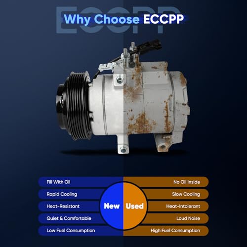Image of ECCPP AC Compressor for Ford for F-250 for F-350 Super Duty 6.2L 2011-2016 | for Ford for F-350 6.2L 2011-2016 for Ford for F-650 for F-750 6.8L 2016-2018 AC Compressor with Clutch Rapid Cooling