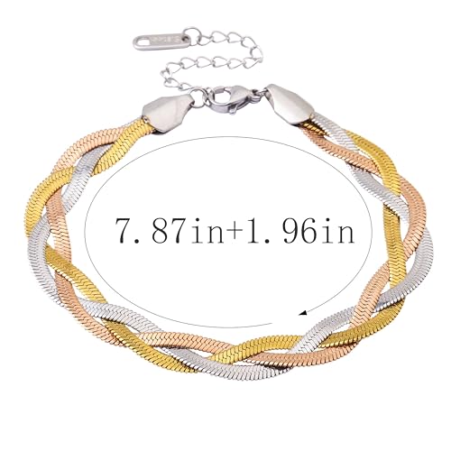 Gold Plated Bracelets For Women-Waterproof Non Tarnish Trendy Jewelry For Birthday Valuntine's Day Mother's Day Christmas Gifts2