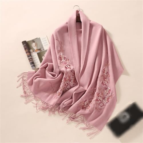 Mantón de lana para mujer de gran aislamiento térmico con bordado tradicional 4