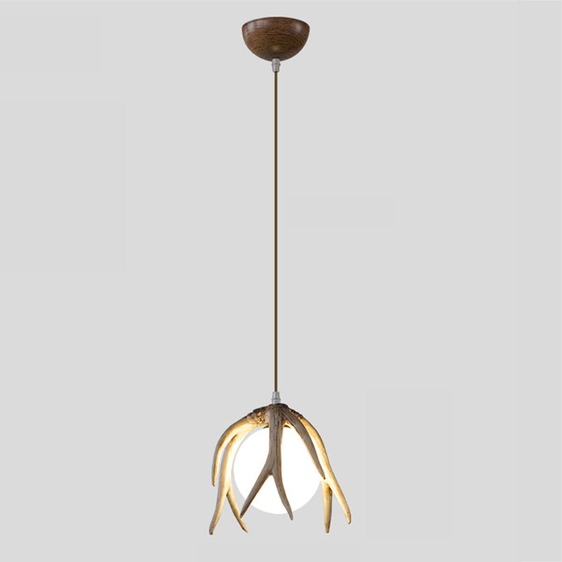KXEcoLife G9 creative antler lamp, Scandinavian chandelier, entrance decorative for restaurant bar card seat cafe B&B log cabin chandelier,F