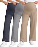 Sweetyweee 3 Pack Women's Maternity Pants Loose Wide Leg Pregnancy Sweatpants Over the Belly Lounge Pants...