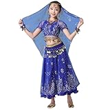 Générique Déguisement Bollywood Enfant, Costume Danse Orientale, Robe Indienne Sari Carnaval Fille