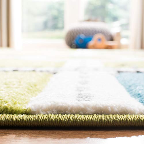 Tapete redondo SAFAVIEH 4' verde ecru para niños miniatura 4