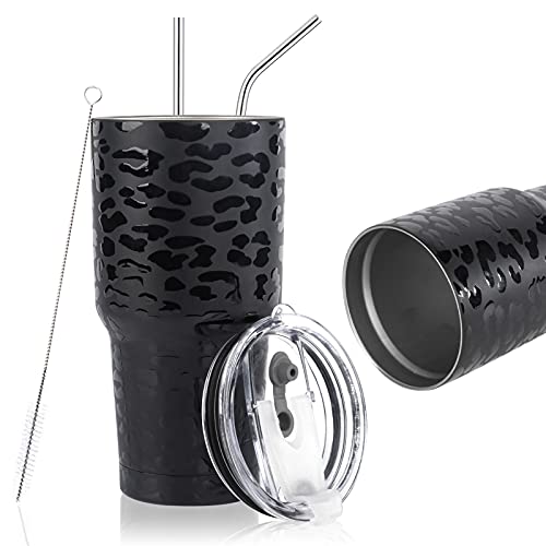 Image of D.S 30oz Leopard Tumbler Double Wall Vacuum Insulated Travel Coffee Mug