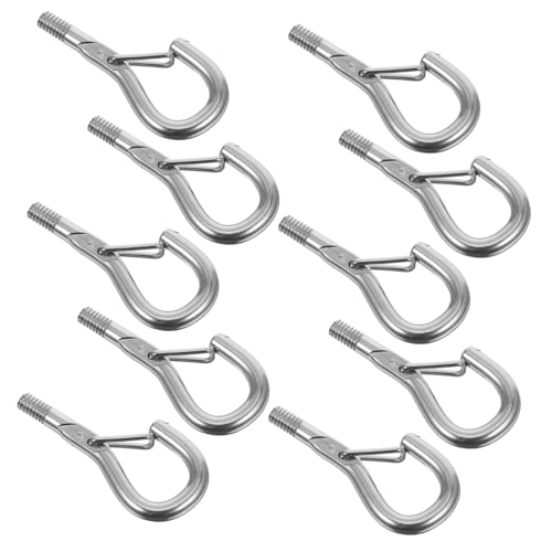 PartyKindom 10pcs Large s Hooks for Hanging Heavy Duty Hook Hanger Wire Rope Locking Hooks Safety Buckle for Outdoor String Lights Bird Feeders