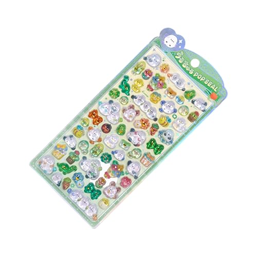 Calcomanías para niños – Calcomanías 3D con purpurina, calcomanías de textura de , decoraciones estéticas de resina para diario, teléfono celular, botella, coche