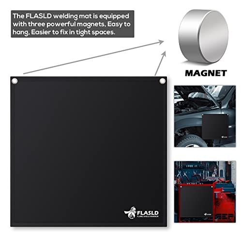 FLASLD Magnet Flame Protector for Soldering and Brazing 18''x18'' High-Temperature PlumberPad Heat Shield, Fire Resistant Welding Mat - Image 2
