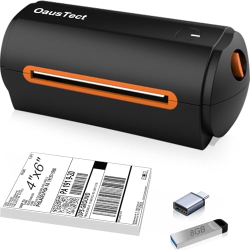 Image of OausTect USB Thermal Label Printer, 1.57 inch - 4.3 inch Width Thermal Label for Shipping, Barcode, Receipts, Stickers, 150mm /sec High Speed Desktop Printer Compatible Windows, MAC