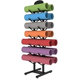 Support de tapis de yoga sur pied: Ce support de rangement pour tapis de yoga permet non seulement d'organiser les tapis de yoga et les rouleaux en mousse, mais aussi d'éviter d'occuper de l'espace au sol et d'encombrer la pièce, ce qui permet de gagner de la place.