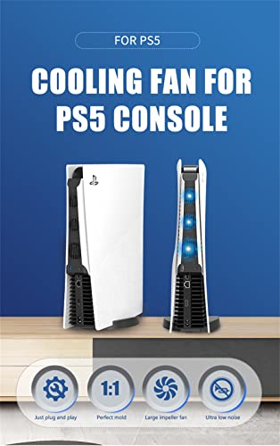 PS5 Cooler for PS5 Cooling Fan, Upgraded Quiet Cooler Fan 3 Cooler External Port USB 3.0 Accessory C