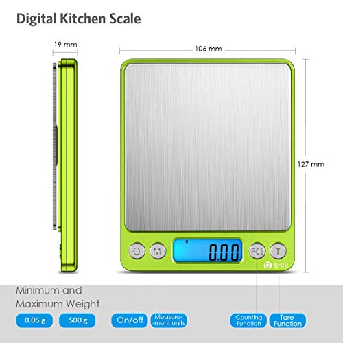 Digitale Taschenwaage AMIR mit 500g Kapazität und 0,01g Genauigkeit