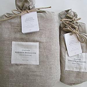Restoration Hardware ITALIAN BAROQUE MEDALLION Duvet Cover King & Two King Shams ~Dune/Fog~