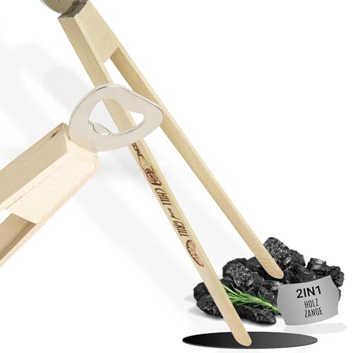 Gravierte Grillzange aus Holz - Fleischzange lang 43 cm - BBQ Zubehör als Geschenk zum Geburtstag - ausgefallenes Grillzubehör mit Flaschenöffner - Zange mit Motiv Chill and Grill Gravierte Grillzange aus Holz - Fleischzange lang 43 cm - BBQ Zubehör als Geschenk zum Geburtstag - ausgefallenes Grillzubehör mit Flaschenöffner - Zange mit Motiv Chill and Grill