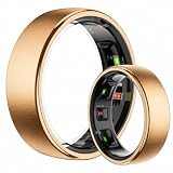 AAFGVC Volovivo Smart Ring With Wireless Charging Anello Smart Uomo e Donna, Monitoraggio Sonno, Battito Cardiaco, SpO2, Temperatura, Contapassi, Modalità Sportive, Uso Quotidiano (Oro,9)