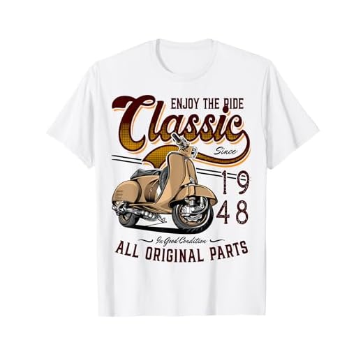 Motor Scooter Classic Moped Rider Cumpleaños 1948 Camiseta