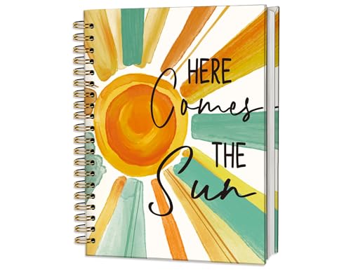 Inspirational Notebook, Here Comes the Sun Spiral Journaling Notebooks, 5.5x8.3 Inch