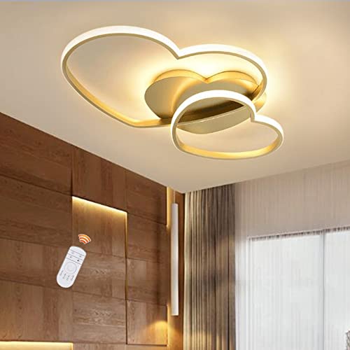 Lámpara de techo LED con control remoto y diseño moderno de corazón