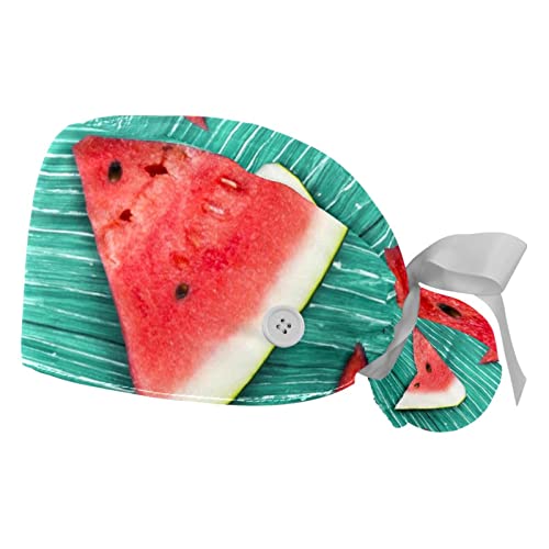 Chapeaux de travail ajustables JDEZ vert melon d'eau pour hommes et femmes lot de 2
