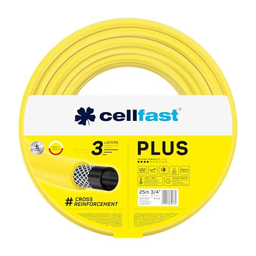 CELLFAST Gartenschlauch Schlauch 3 4 Zoll 3 Lagiger Wasserschlauch Für Garten Dauerhafter Garnverstärkung Flexibler Bewässerungsschlauch UV Beständig Anti Algen 25 Bar 50 Meter Plus