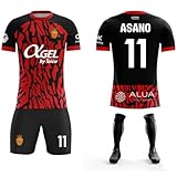 浅野拓磨 サッカー ユニフォーム 24-25 マヨルカ ホーム Takuma Asano ユニフォーム 背番号11 子供 大人 Tシャツ 半ズボン 上下セット 靴下付き 軽量 速乾性 通気性 練習服 スポーツ 非公式 (L)