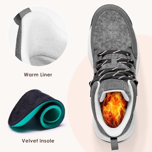 Women's Winter Warm Snow Boots for Women Comfortable Water-Resistant Womens Ankle Boots Fashion Booties(dark_grey,7.0)2