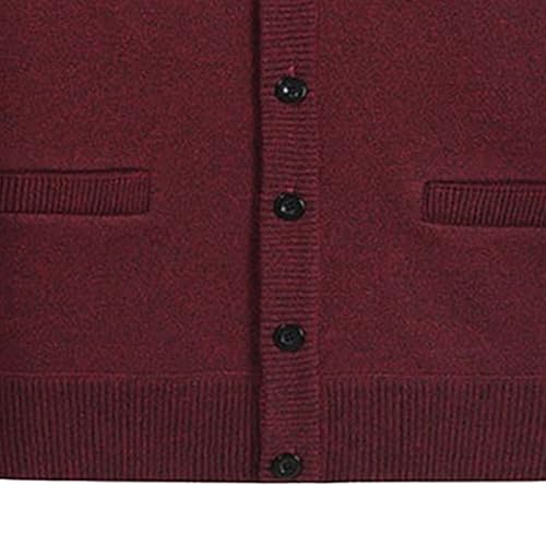Men's Crew Neck Knit Cardigan Sweaters Men Long Sleeve Warm Knit Sweater Slim Fit Button Sweaters4