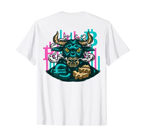 Bitcoin Meme - Bitcoin Bull destruye dinero Fiat (en la espalda) Camiseta