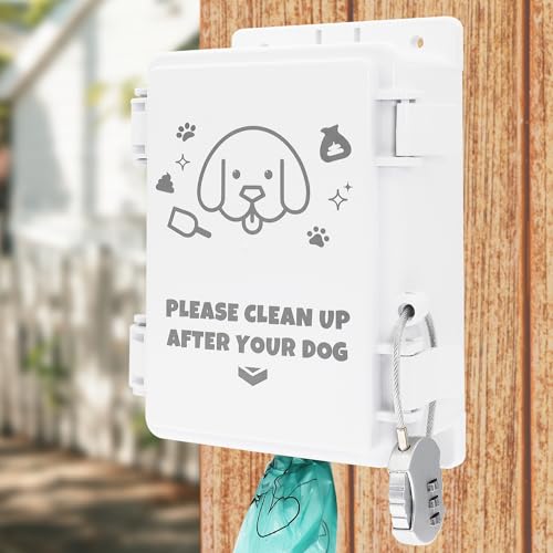 Image of Dog Poop Bag Dispenser - Waterproof Poop Bag Holder, Wall Mount, Organizer for Outdoor, Yard, Porch, Lawn