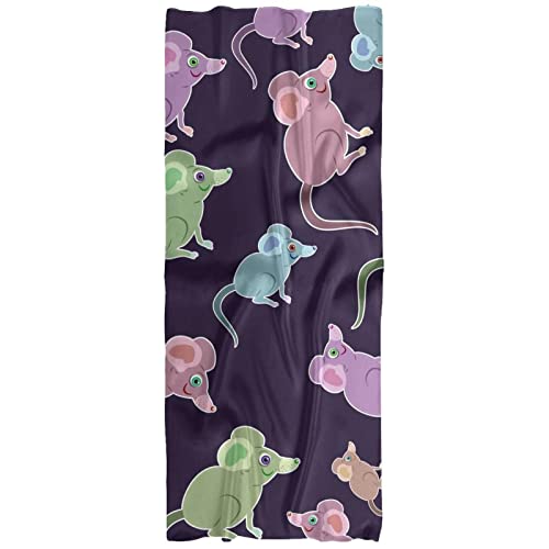 Écharpe légère femme motif souris pour le printemps et l'automne en violet et bleu