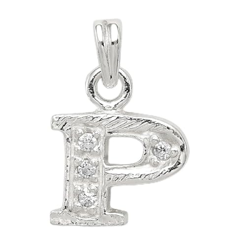 Collier monogramme en argent 925 et oxyde de zirconium poli