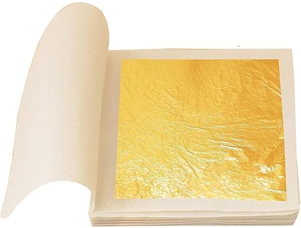 10Pcs Gold Leaf,24K Gold Leaf Sheets for Cakes Drinks Decoration ( Size : 2 x 2 inches ) A.S.K 24k Gold Varakh (50)