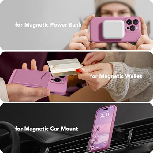 Image of Magnetic for iPhone 13 Pro Max Case, Compatible with MagSafe, [Full Camera Protection][Screen Protector] Silicone Shockproof Protective Phone Case for iPhone 13 Pro Max 6.7 inch, Blackcurrant