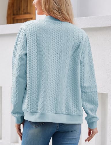 Image of Larmliss Women's Zip Up Cardigan Sweater Hoodies Long Sleeve Jacket Crewneck Casual Outerwear Spring Fall Trendy Coat Outfits