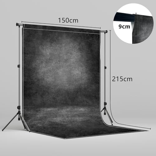 Fond pliable abstrait de qualité supérieure Luminora toile de fond noir en polyester - 2