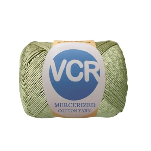 Image of VCR 4 Ply Grey Olive 100% Mercerized Cotton Yarn, 60 Grams Hank, 190 Meters Length, Cotton Combed Ball, Smooth and Glossy Crochet Yarn for Crochet and Knitting, Pack of 1, Suitable for DIY Crafts