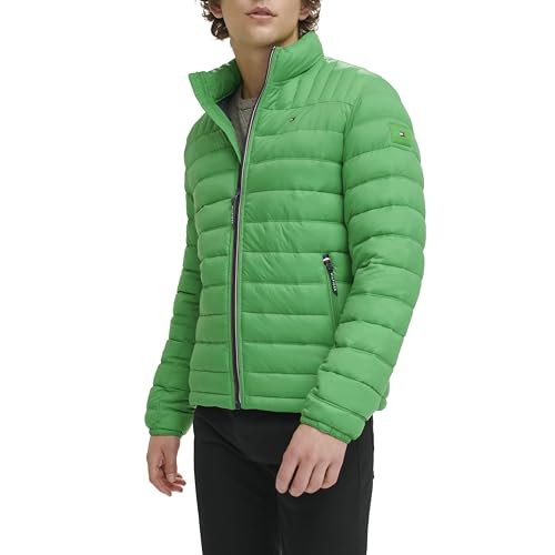 Image of Tommy Hilfiger Mens Embroidered Logo Puffer Jacket