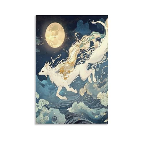 Tableau impression sur toile grand format fox murale pour masquer un mur vide