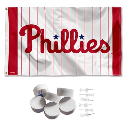 WinCraft Philadelphia Phillies Pinstripes Banner and Tapestry Wall Tack Pads